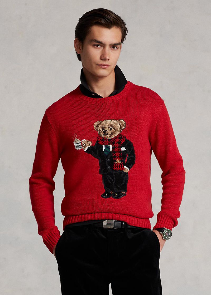 Sueter Polo Ralph Lauren Hombre Lunar New Year Polo Bear Jumper Chile Rojas MQXAO-6489